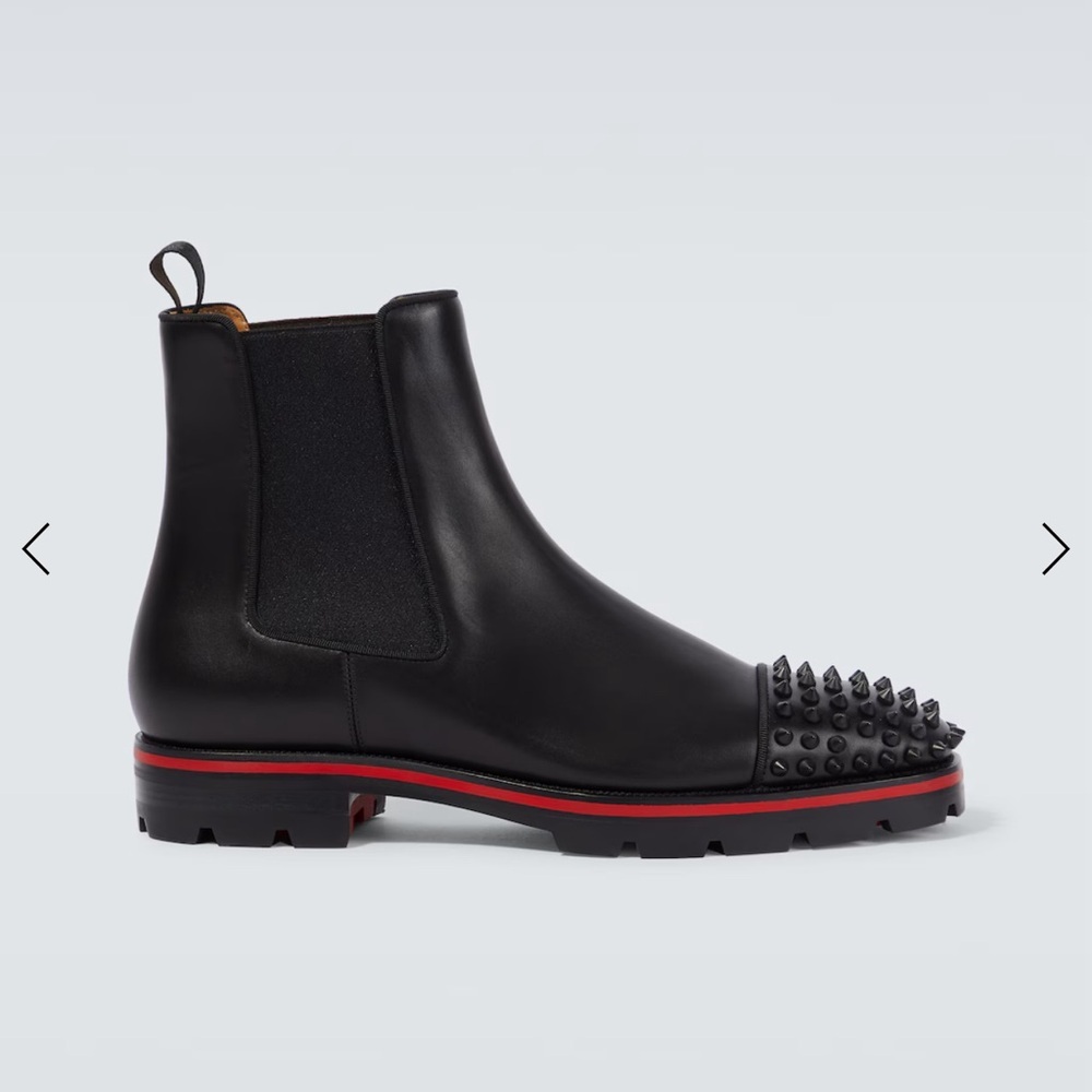 Christian Louboutin Melon Spike Chelsea Black Studded Boots - Picture 4 of 17